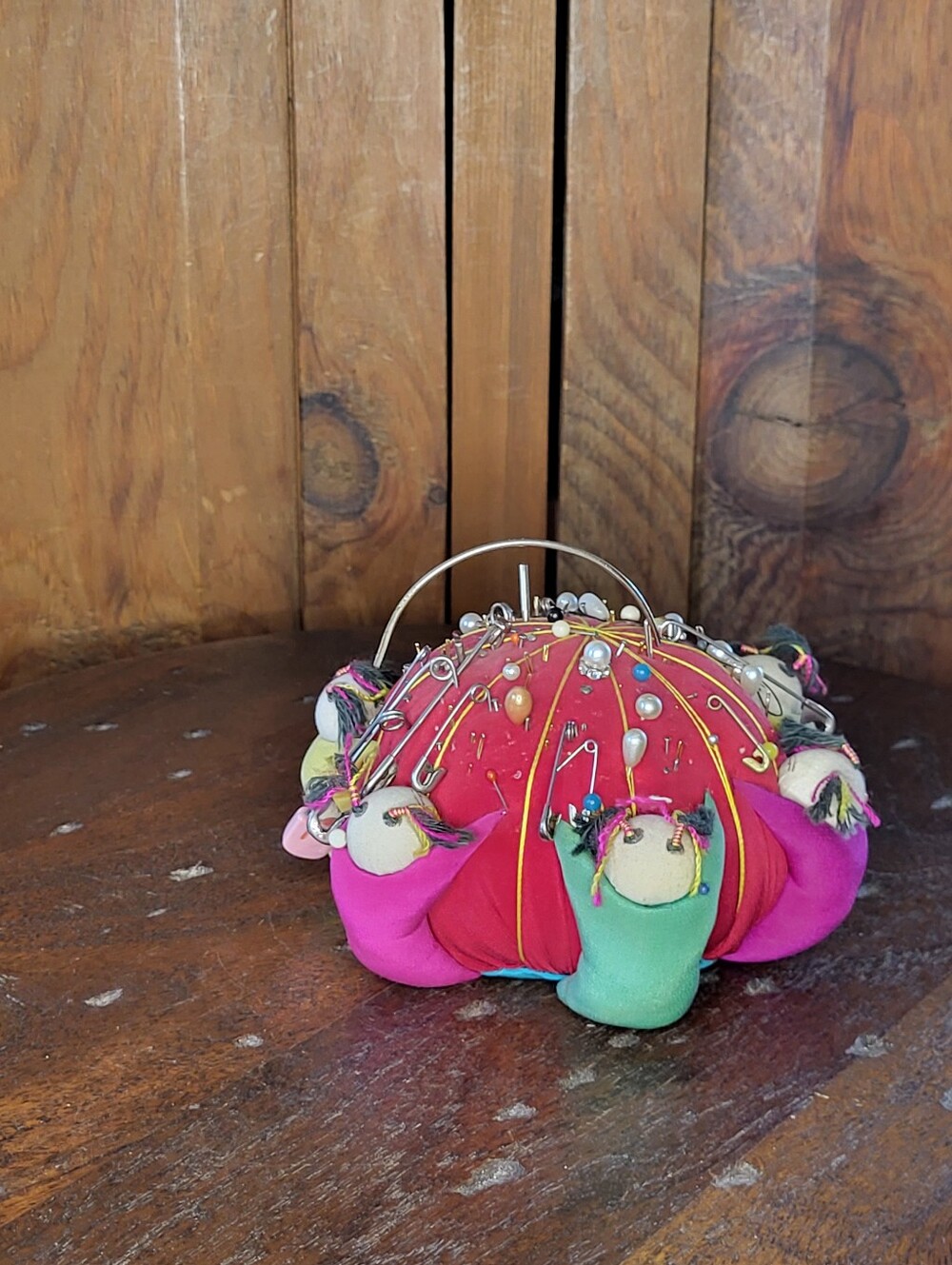 Colorful Bird Pin Cushion with Assorted Pins - Picture 8 of 9
